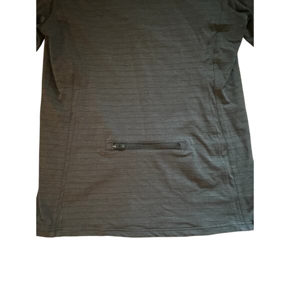 Men M Lululemon Quarter Zip Gray Striped Shirt Top Jacket Run Active Travel - Picture 4 of 6